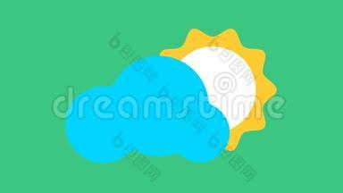 天气动画。 云，太阳图标PNG格式与ALPHA透明度