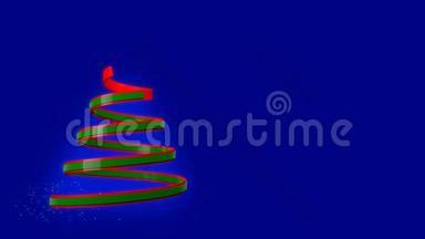 艺术成长抽象彩色圣诞树与创意动画。