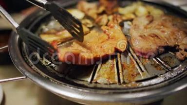 烧烤猪肉和肉烤架，韩式