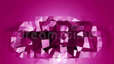 紫色或紫色低聚波面作为壮丽的背景。 紫罗兰几何振动环境或脉动