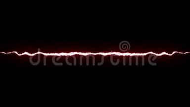 动画红色闪电螺栓中心打击黑色背景无缝环动画新质量独特自然光