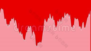 股市投资交易红底图上的白线图..