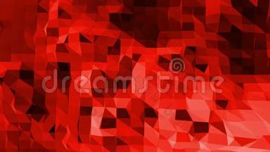 抽象挥动红色低聚表面作为光荣的背景在时尚的低聚设计。 多角形镶嵌背景