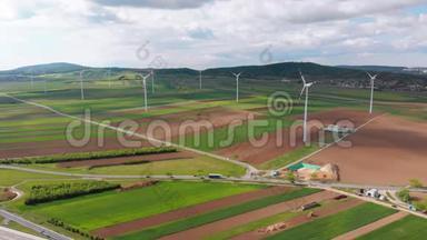 <strong>风电</strong>场现场鸟瞰图。奥地利。无人机能源生产观