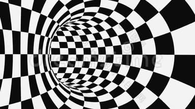 黑白幻视错觉.. 抽象催眠动画背景.. 格子几何环形壁纸