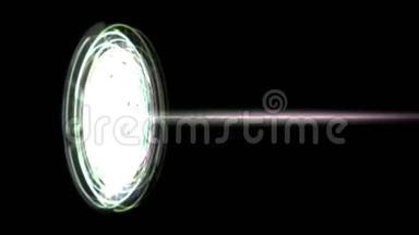 旋转技术能量圈界面场发射射线激光，时间隧道发射光。