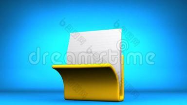 黄色文件夹和蓝色背景文件