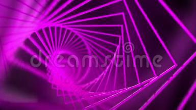 <strong>粉色方块</strong>的螺旋背景与辉光效应