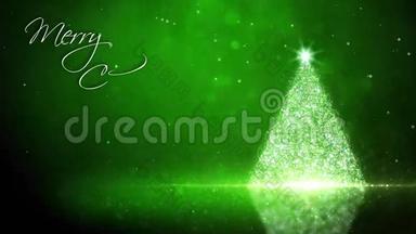 绿闪烁树与新年贺词