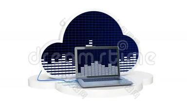 连接音乐云服务器的计算机，云音乐概念