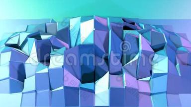 摘要简单蓝紫低聚三维表面作为企业背景。 软几何低聚运动背景