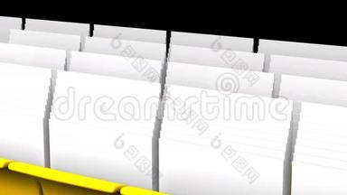 黑色背景的黄色文件夹和文档