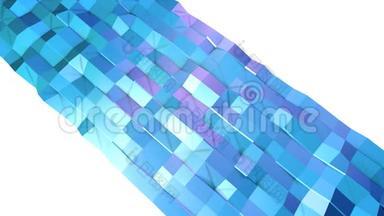 摘要简单的蓝紫低聚三维表面作为艺术环境。 软几何低聚运动背景