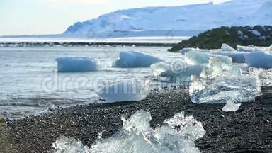 冰岛Jokulsarlon冰川全球变暖