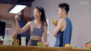青年伴侣运动聊天健康生活方式宣传片