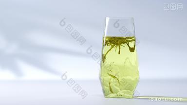 玻璃杯养生透明传统实拍素材