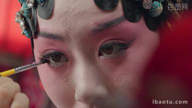 京剧女演员梳妆表演影视视频素材