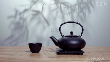 茶壶和茶杯图片视觉效果高清视频
