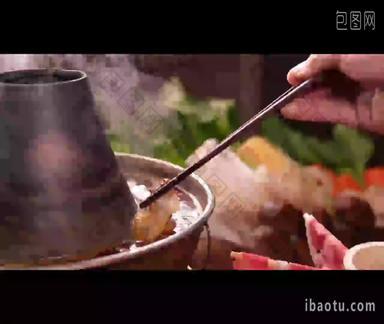 美味的火锅涮肉饮食<strong>食品</strong>视频素材