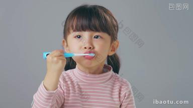 小女孩健康横屏学龄前儿童口腔卫生宣传片