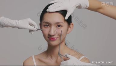 青年女人整形护肤4K分辨率卫生保健和医疗高清实拍