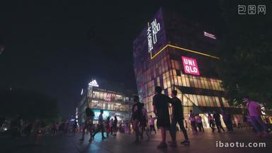 北京三里屯夜景灯光国内著名景点素材
