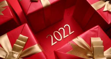 2022年新年礼物红色少量物体实拍