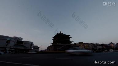 陕西省西安钟楼都市风光白昼视频素材