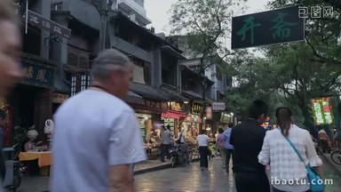 陕西省西安小吃街街道旅游影像