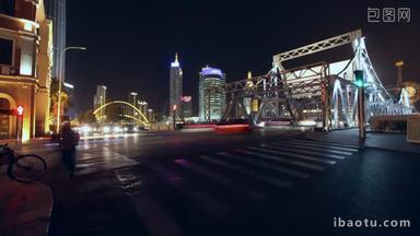 天津解放桥夜景