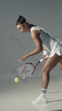 青年网球运动球拍奥运力量画面
