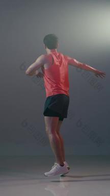 运动员奔跑灯光影视素材