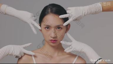 青年女人医疗美容皮肤手套医美视频素材