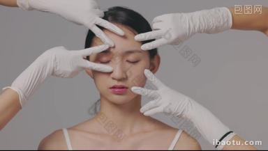 青年女人医疗美容手平滑的现代视频素材