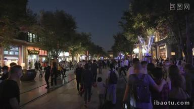 前门商业街夜景照明设备步行街摄影高质量实拍