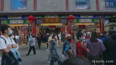 北京前门大街传统文化古典式水平构图画面