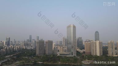 广东惠州城市商务建筑航拍