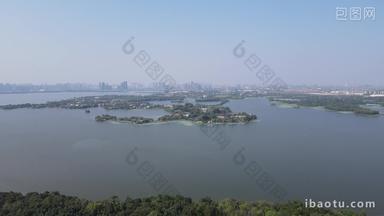 航拍武汉东湖全景