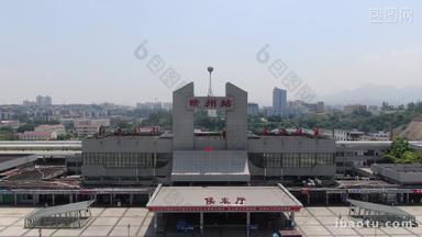 江西赣州火车站交通视频航拍4K