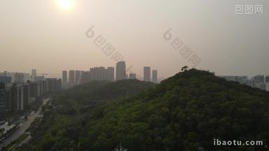 深圳城市雾霾天气航拍