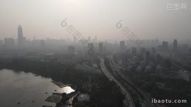 济南城市雾霾航拍