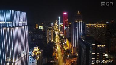 武汉楚河汉街夜景航拍