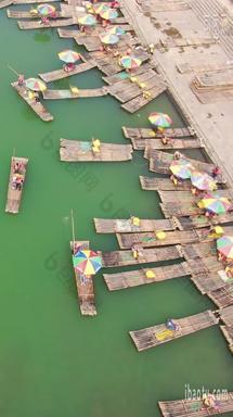 广西桂林遇河码头竖屏航拍