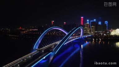 广西南宁大桥夜景航拍
