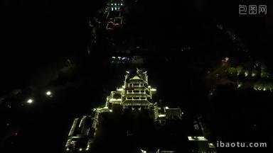 福建湄洲岛妈祖庙夜景航拍
