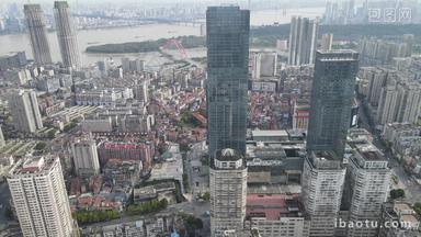 湖北武汉城市高楼建筑城市大景航拍