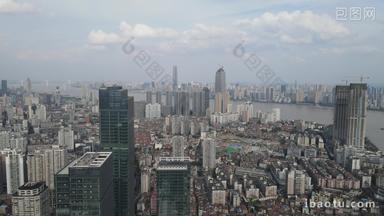 湖北武汉城市高楼建筑城市大景航拍