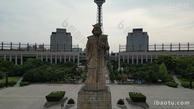 湖南株洲神农城炎帝雕像航拍
