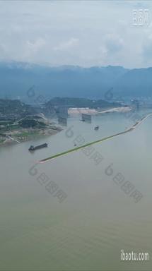 航拍长江三峡轮渡码头