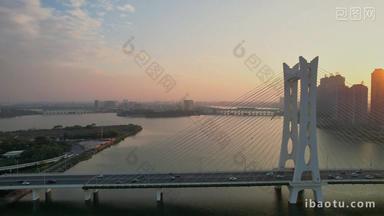 航拍广东潮州大桥<strong>建筑景观</strong>